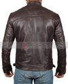 Claude Distressed Quilted Brown Leather Biker Jacket