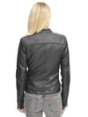 Women's FauxcLeather Scuba Jacket with Chest Pockets