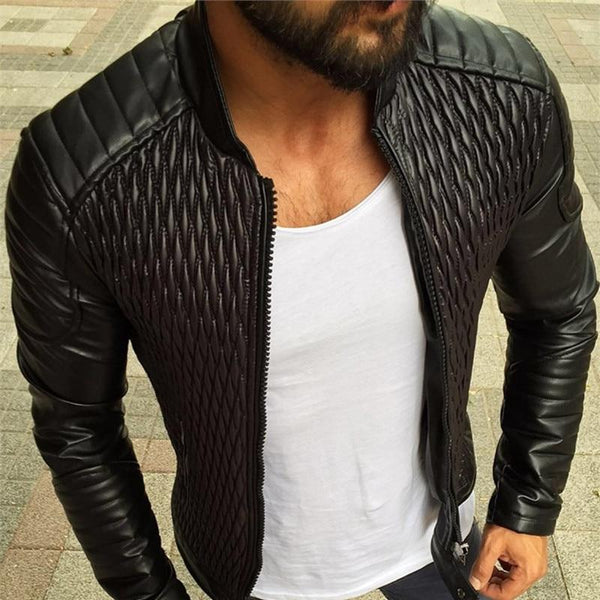 Fashion men leather jacket Spring autumn Casual PU coat mens motorcycle leather jacket