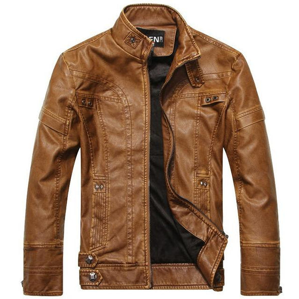 New arrive brand motorcycle leather jacket men men's leather jackets